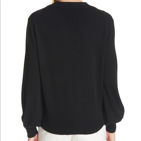 Nili Lotan | 100% Cashmere Shaelyn Tie V- Neck Sweater in Black Size S - Picture 8 of 8